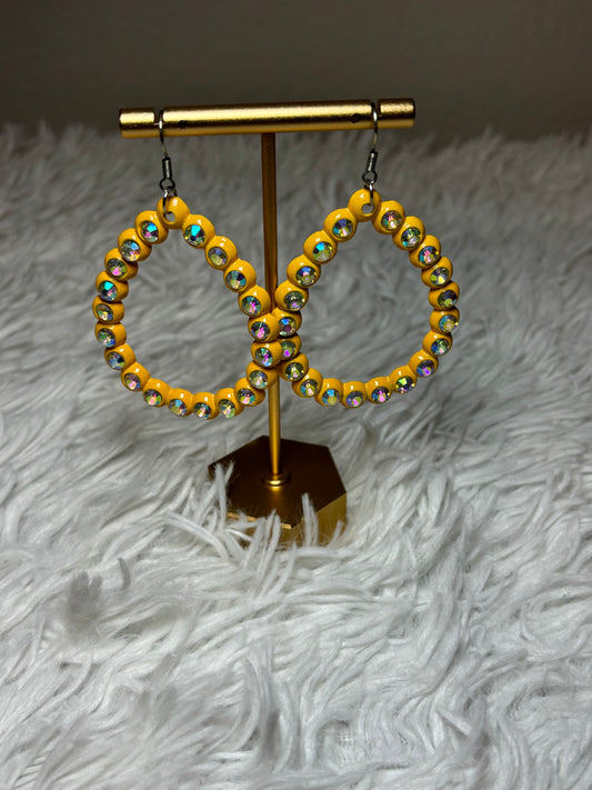 Mustard AB rhinestone Earrings