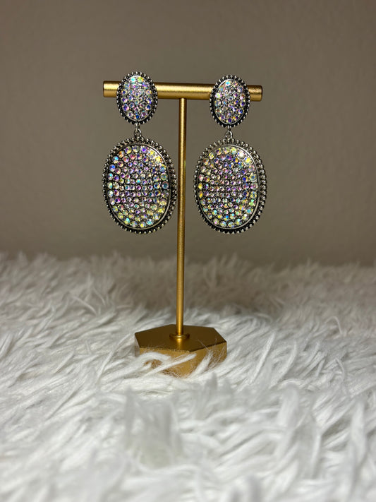 AB Rhinestone Post Earrings
