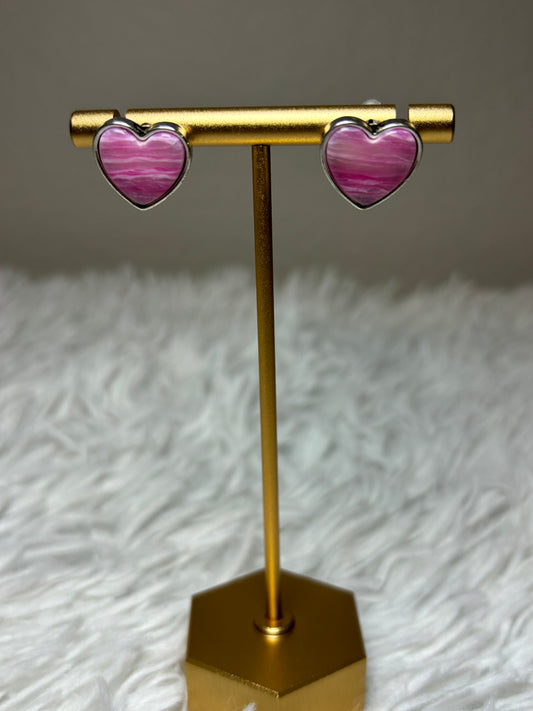 Pink Heart-Shaped Earrings