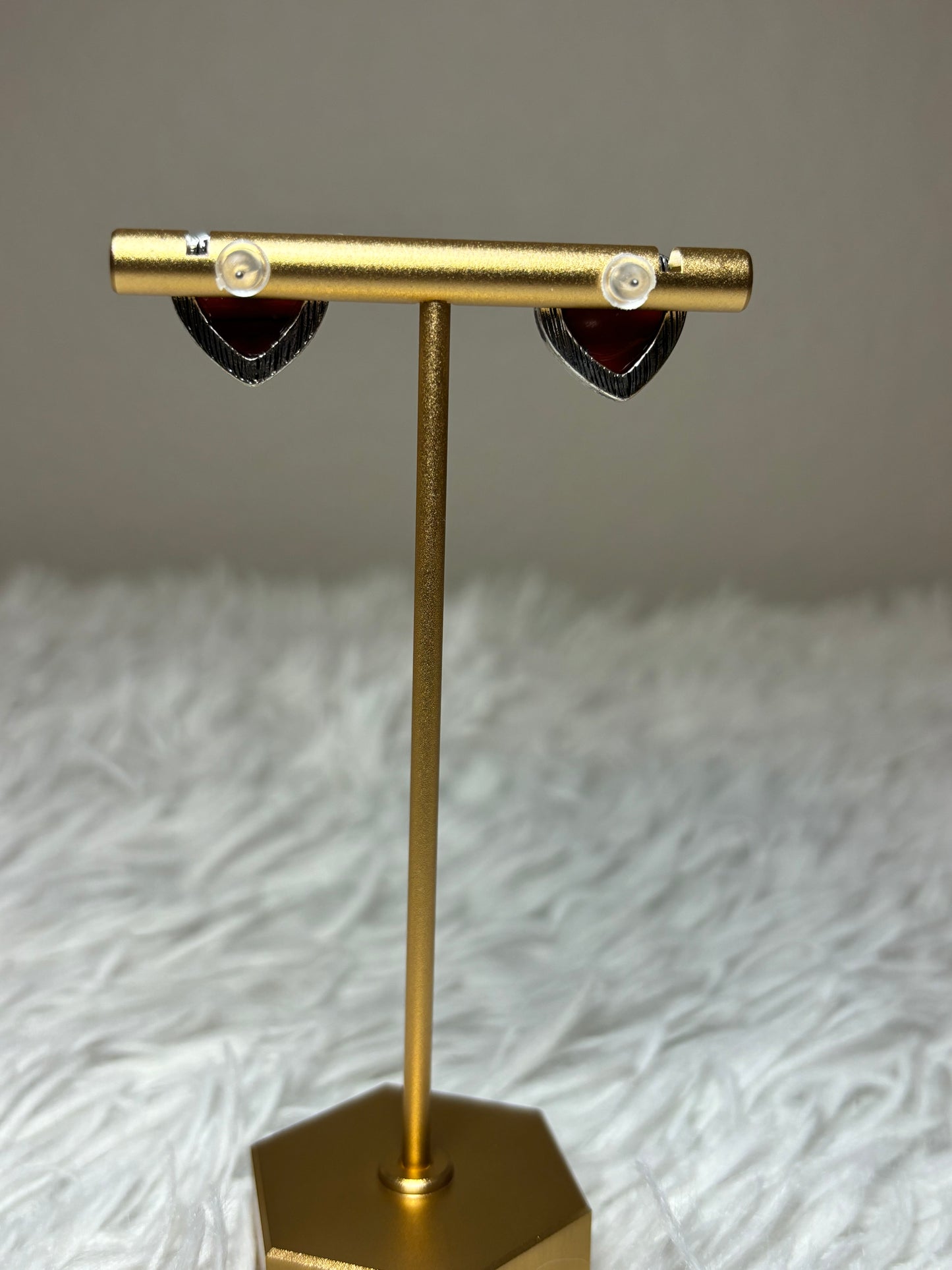 Red Heart Stud Earrings