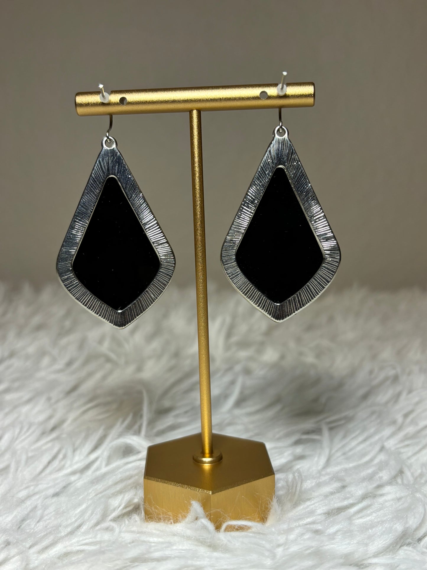 KS Inspired Shimmer Gunmetal Earrings