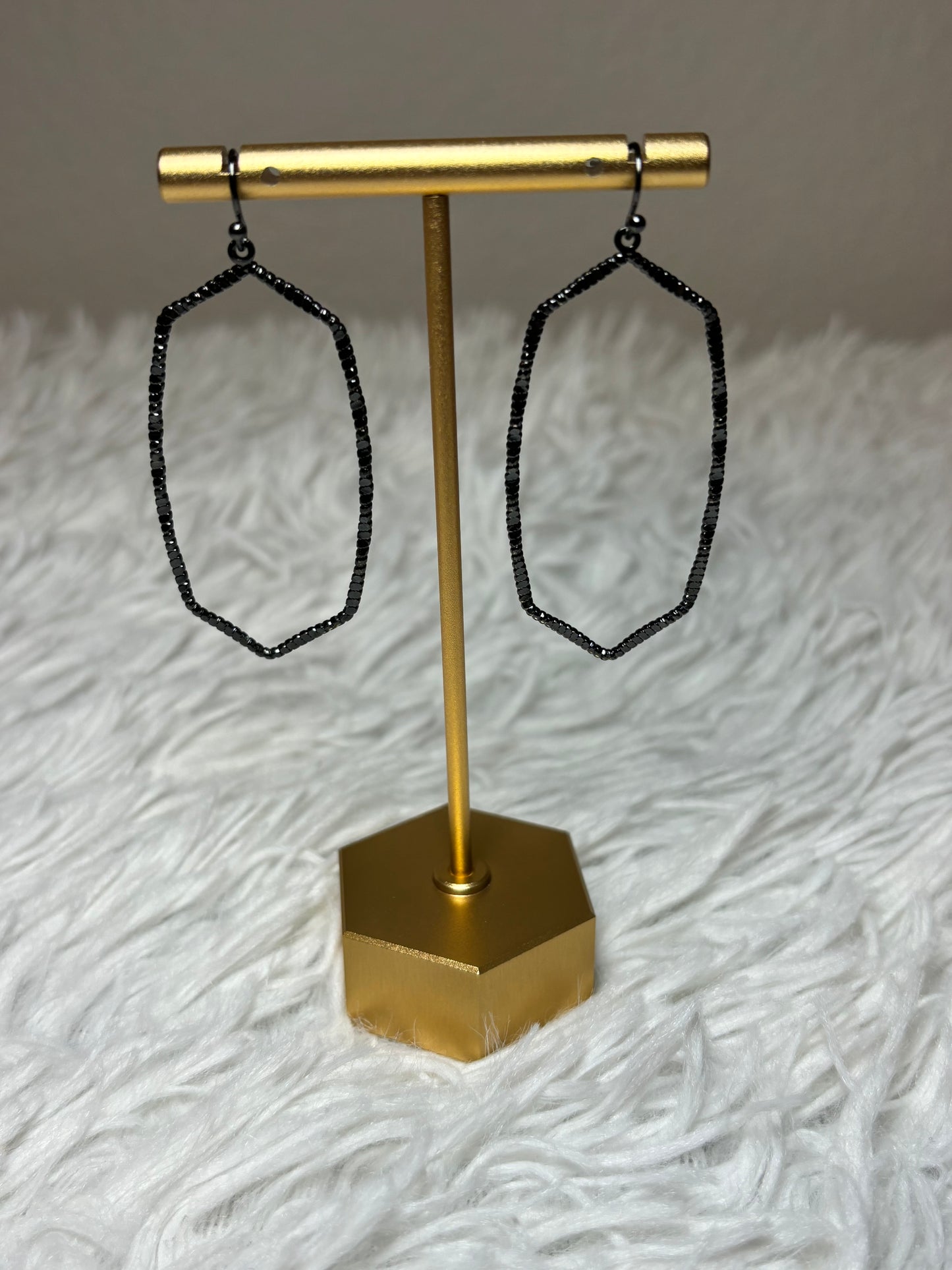KS Inspired Gunmetal Dangle Earrings