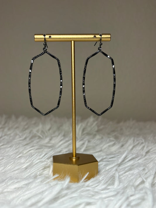 KS Inspired Gunmetal Dangle Earrings