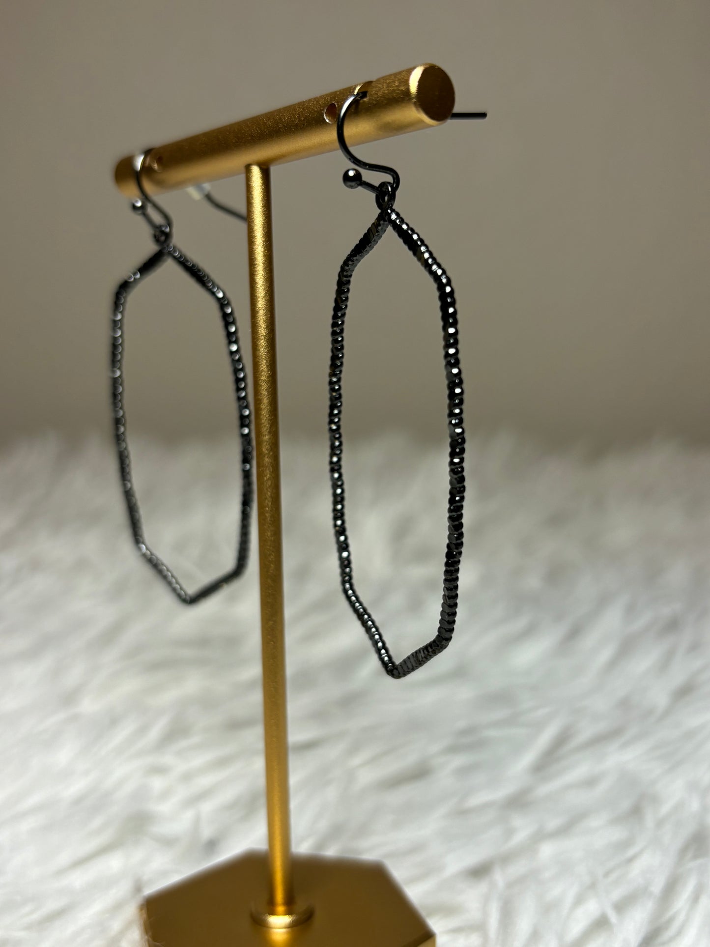 KS Inspired Gunmetal Dangle Earrings
