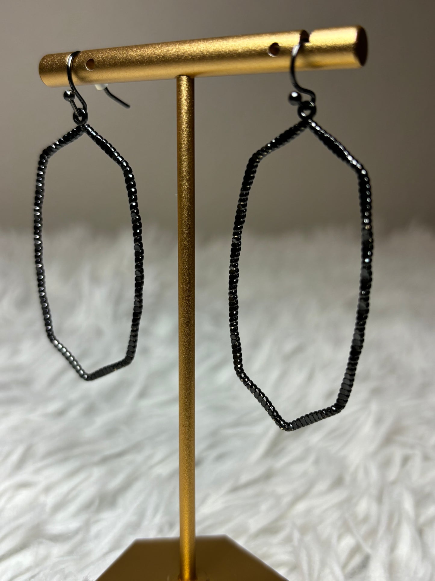 KS Inspired Gunmetal Dangle Earrings