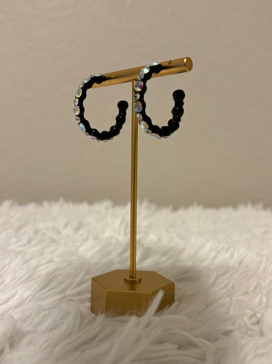 AB Rhinestone Hoop Earrings