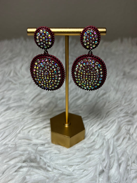 Burgandy Post Back Earrings