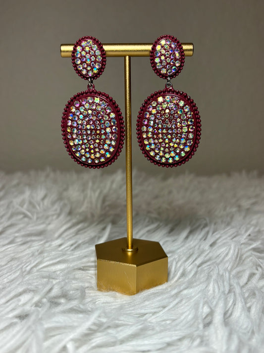 Burgandy Post Back Earrings