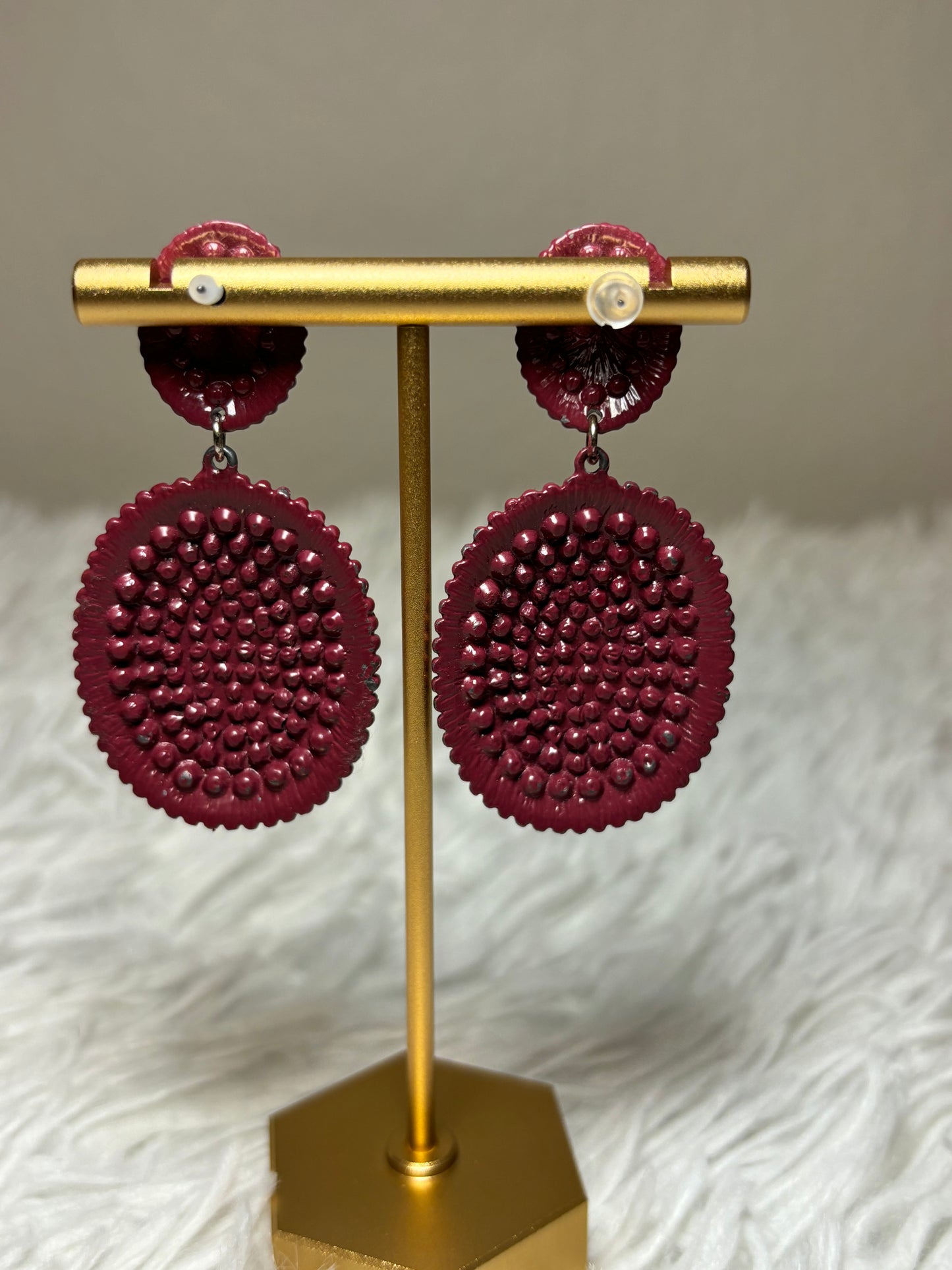 Burgandy Post Back Earrings