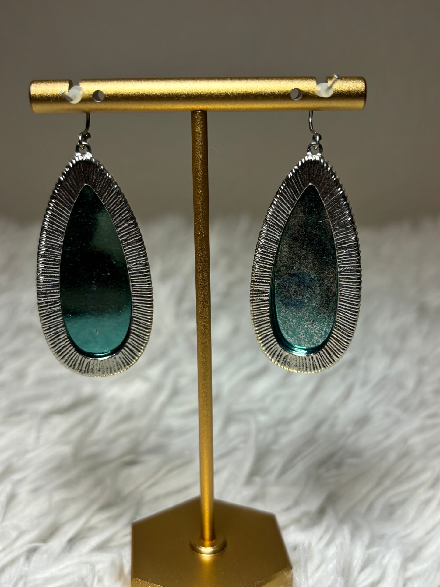 Emerald Sparkle Teardrop Earrings
