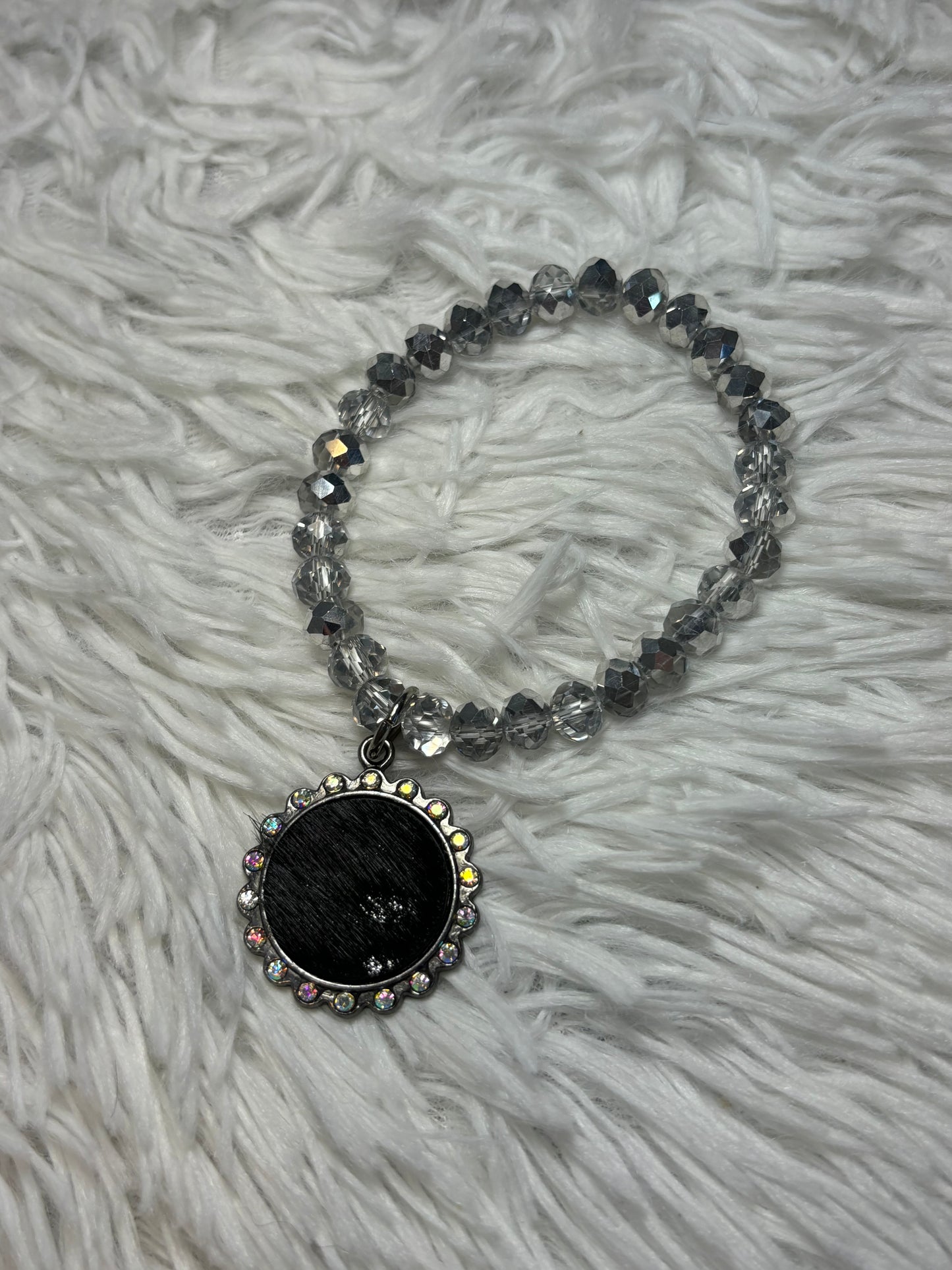 Silver Beaded Stretch Bracelet