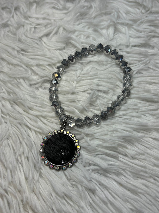 Silver Beaded Stretch Bracelet