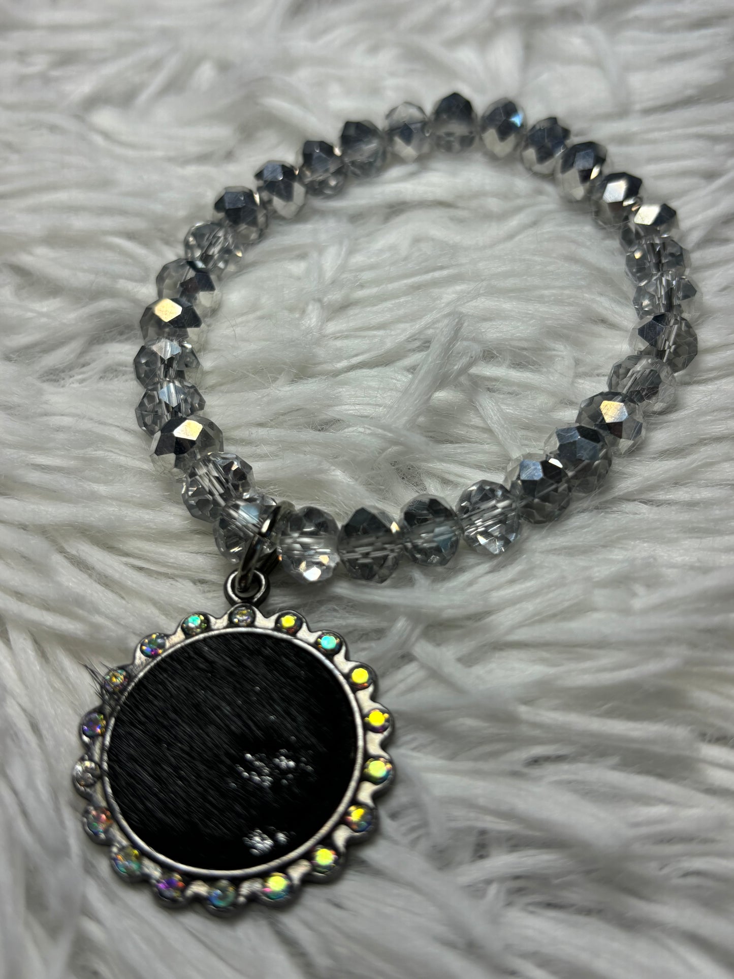 Silver Beaded Stretch Bracelet
