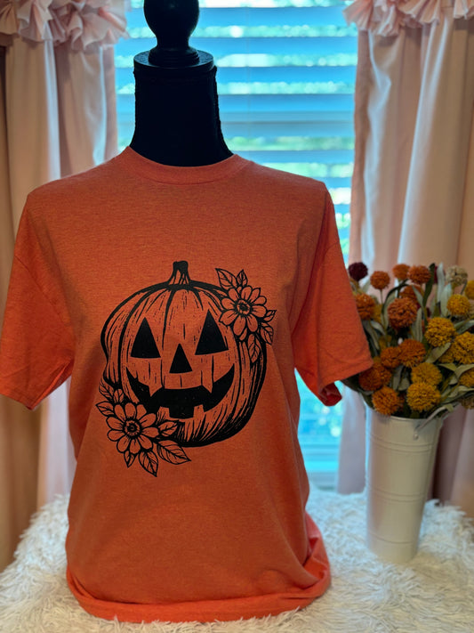 Pumpkin and Flowers T-shirt