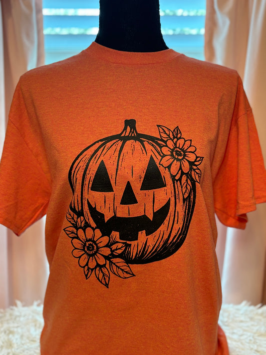 Pumpkin and Flowers T-shirt