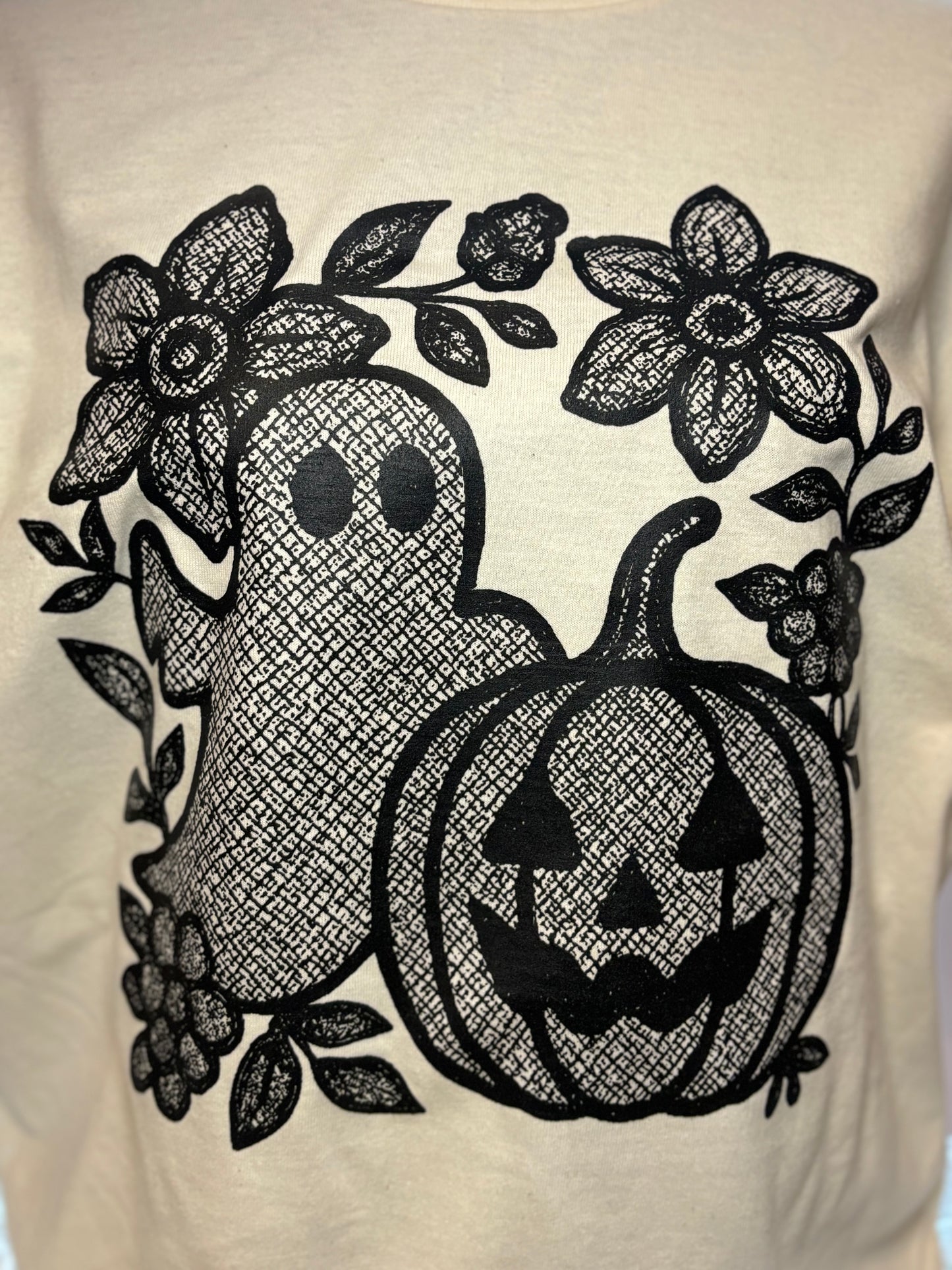 Lace Ghost and Pumpkin Shirt
