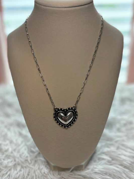Western Bubble Heart Necklace