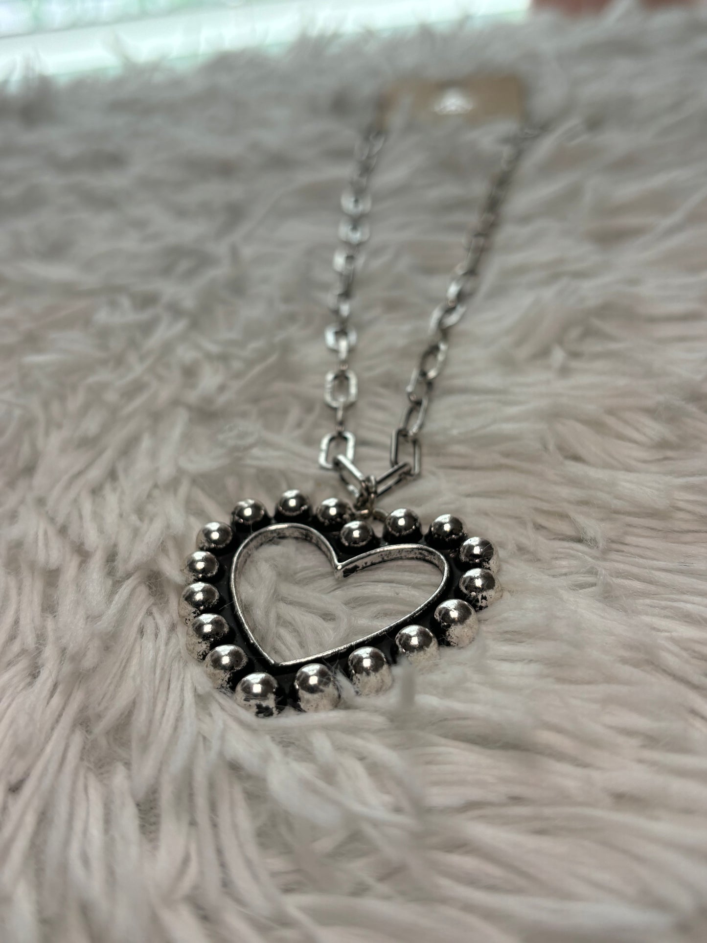 Western Heart Bubble Heart Necklace