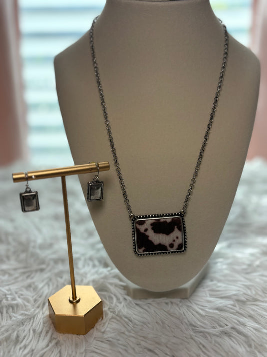 Western Brown Fur Necklace Set
