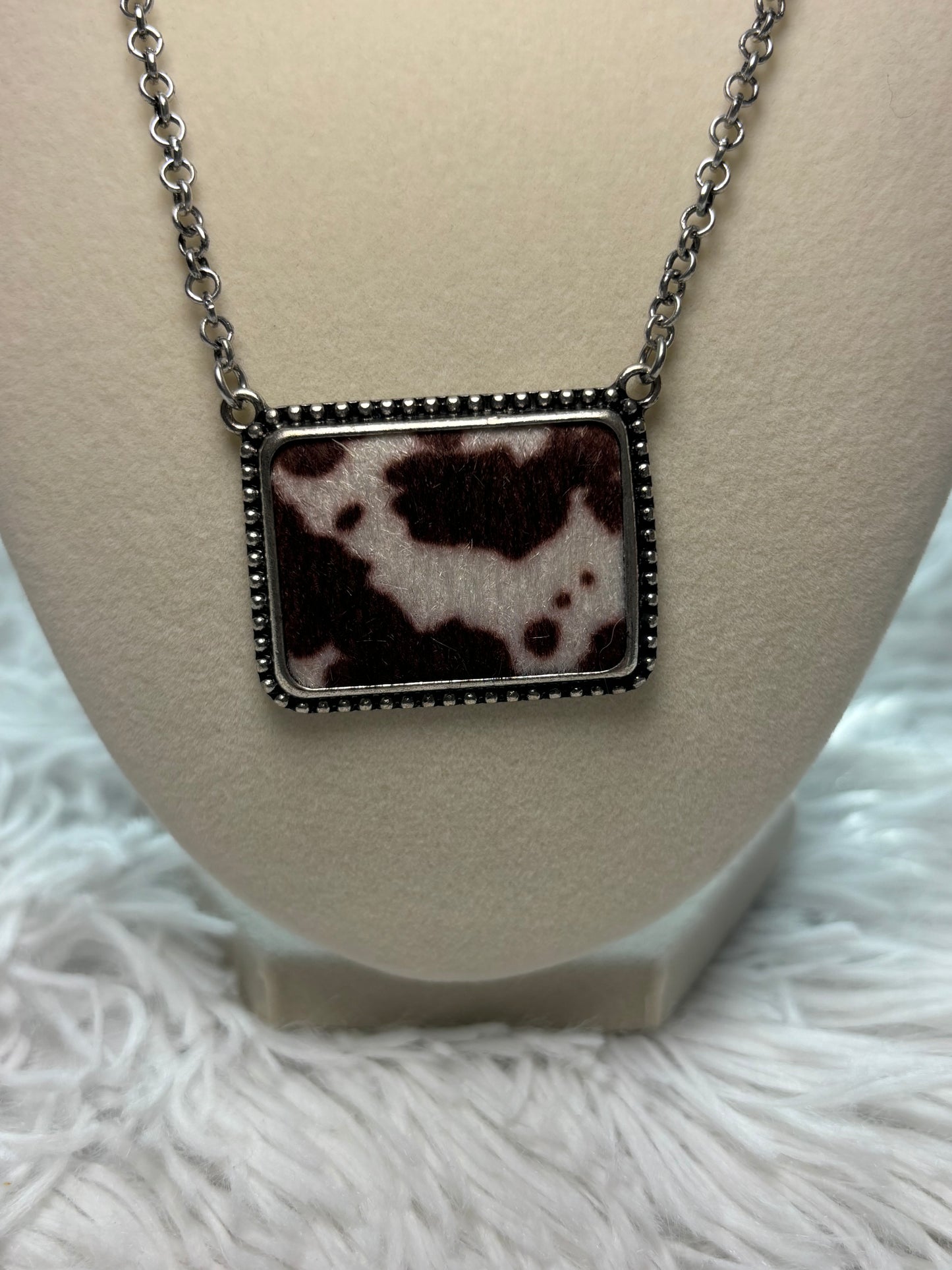 Western Brown Fur Necklace Set