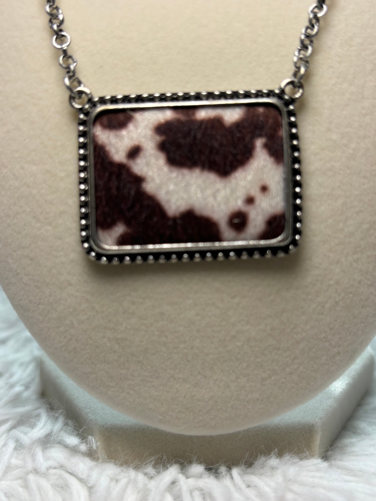 Western Brown Fur Necklace Set
