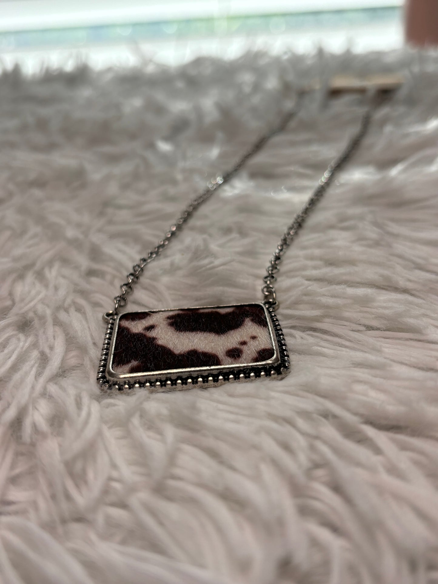 Western Brown Fur Necklace Set