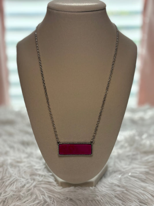Western Pink Bar Necklace