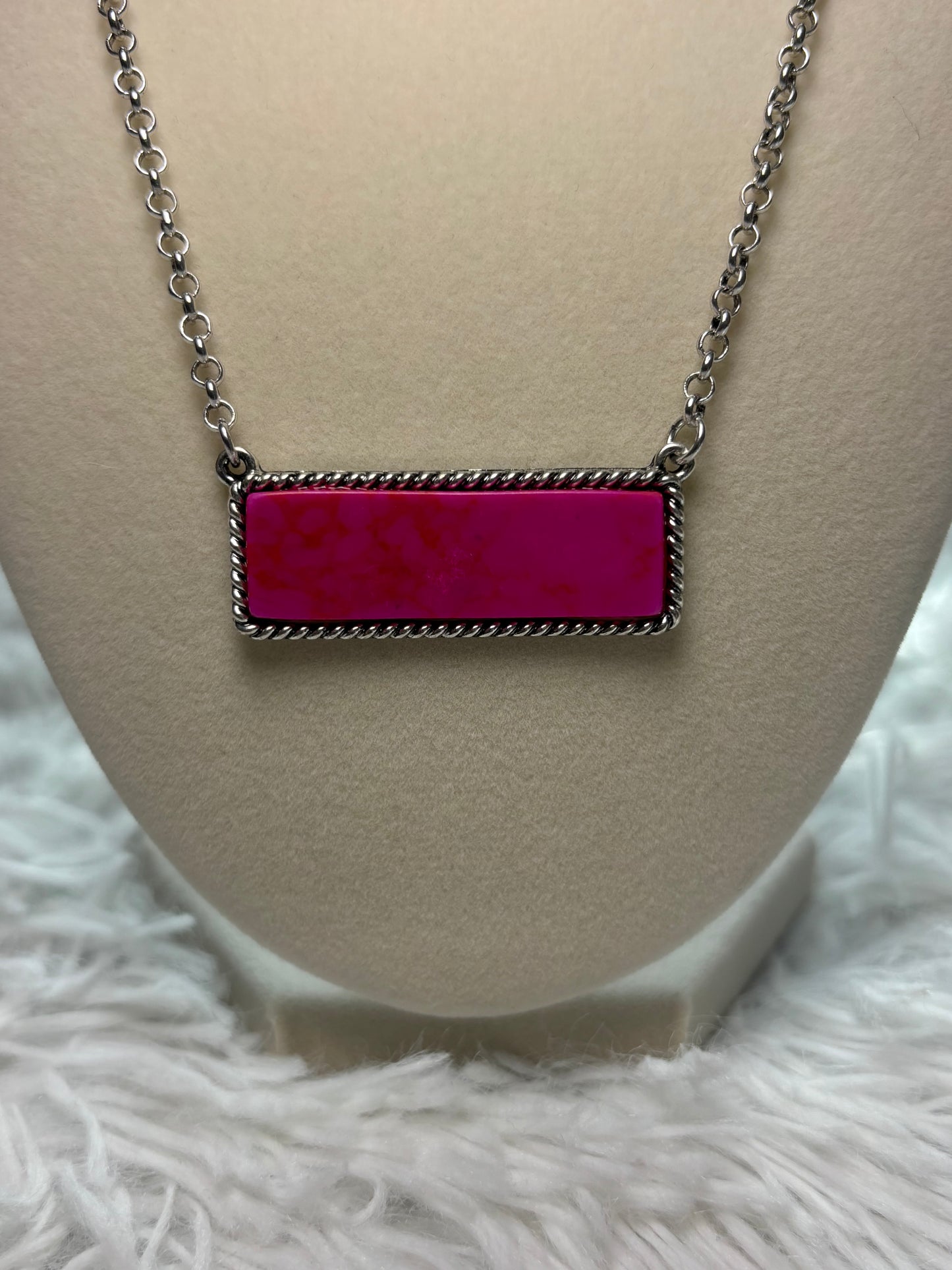 Western Pink Bar Necklace