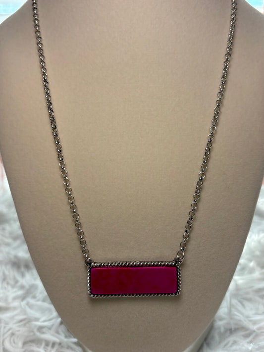 Western Pink Bar Necklace