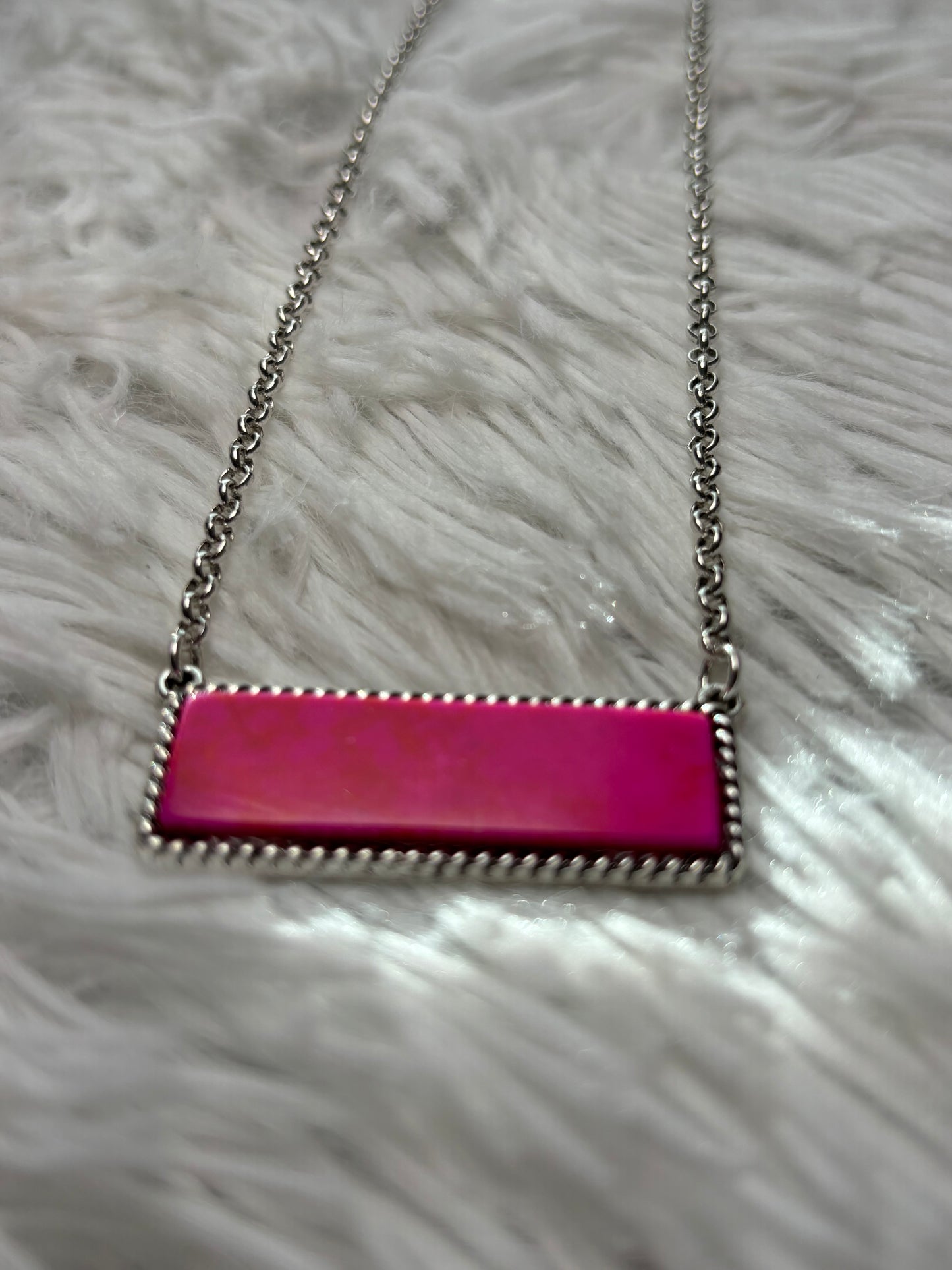 Western Pink Bar Necklace