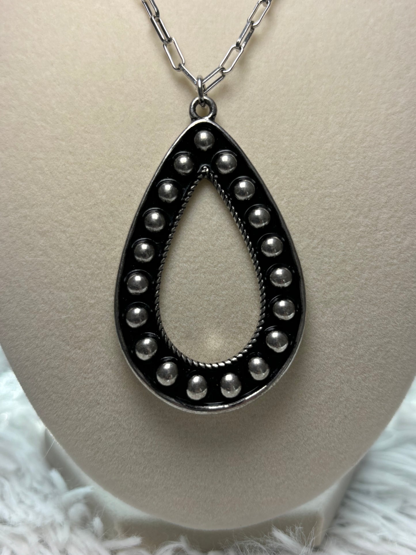 Western Ball TXR Teardrop Necklace