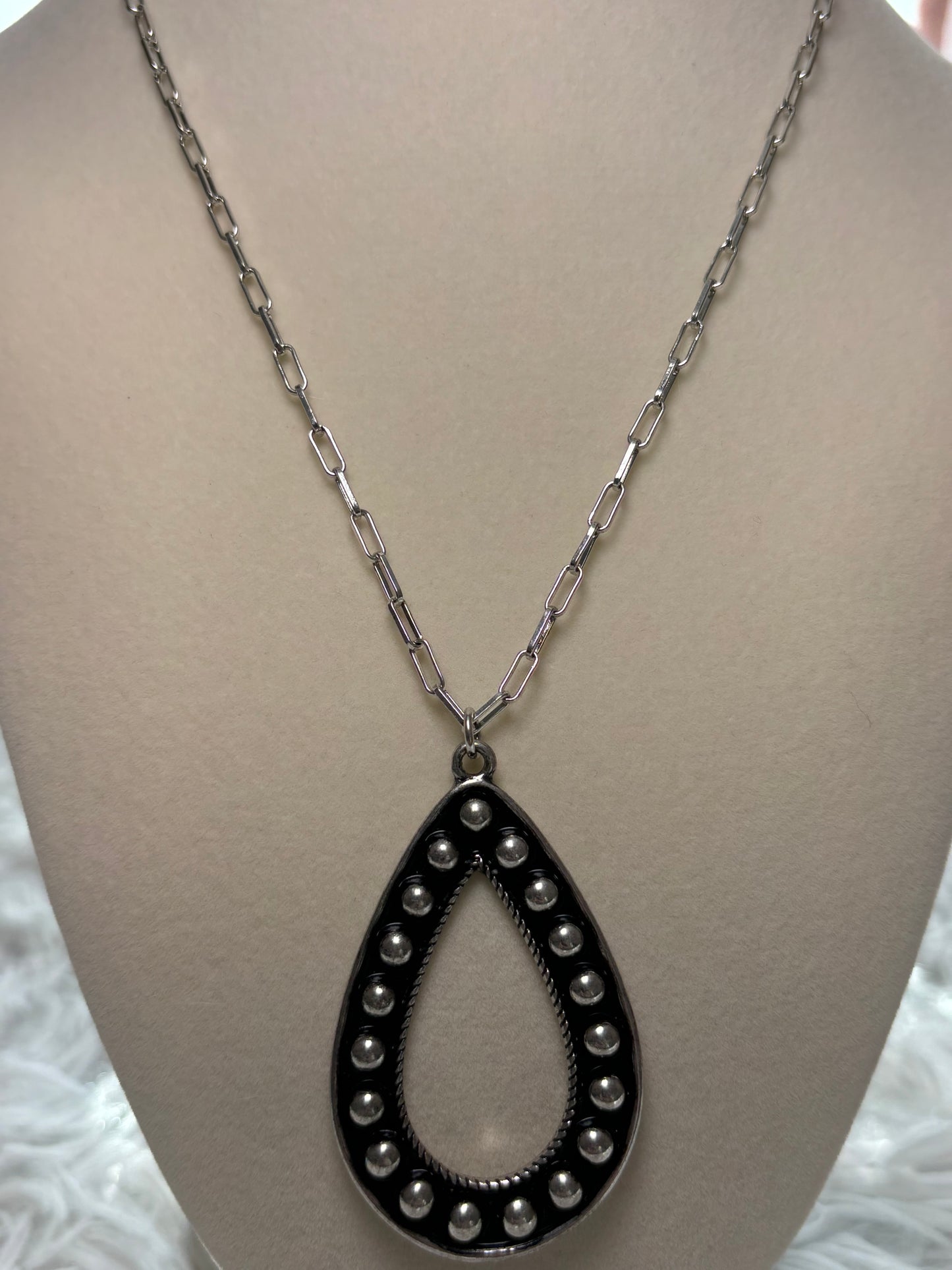 Western Ball TXR Teardrop Necklace