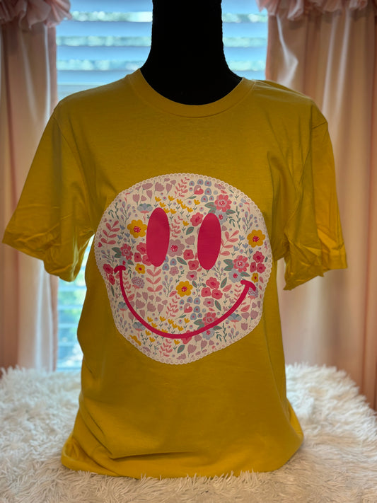 Flower Smiley Face T-Shirt