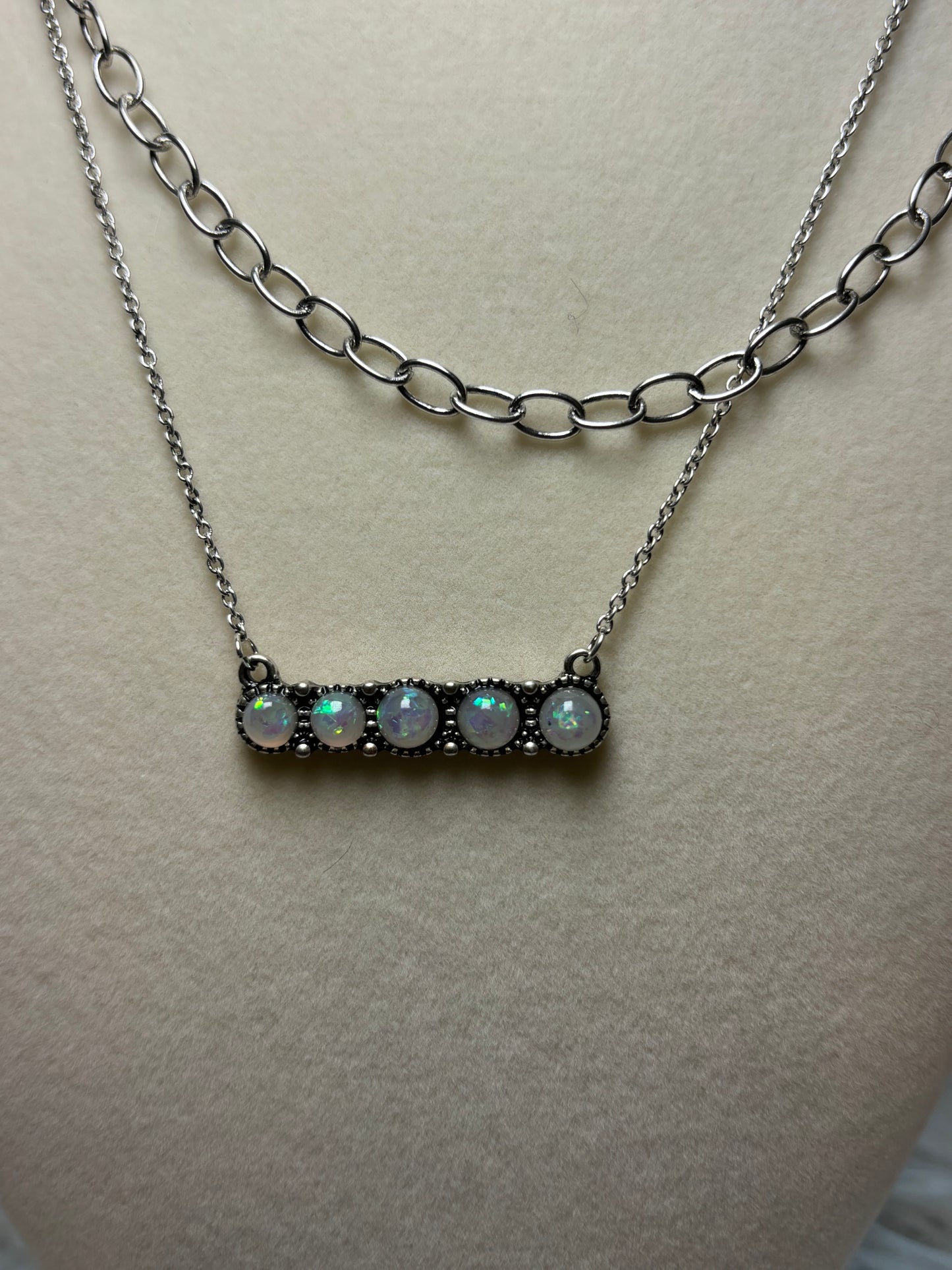 Two Row Opal Stone Necklace