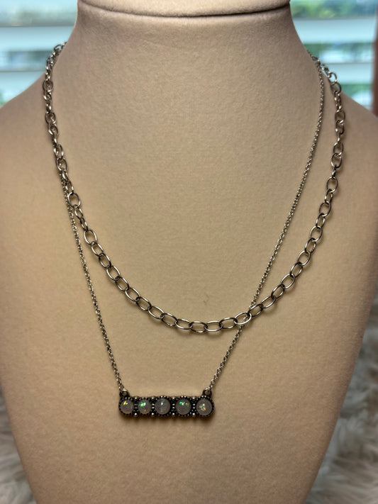 Two Row Opal Stone Necklace