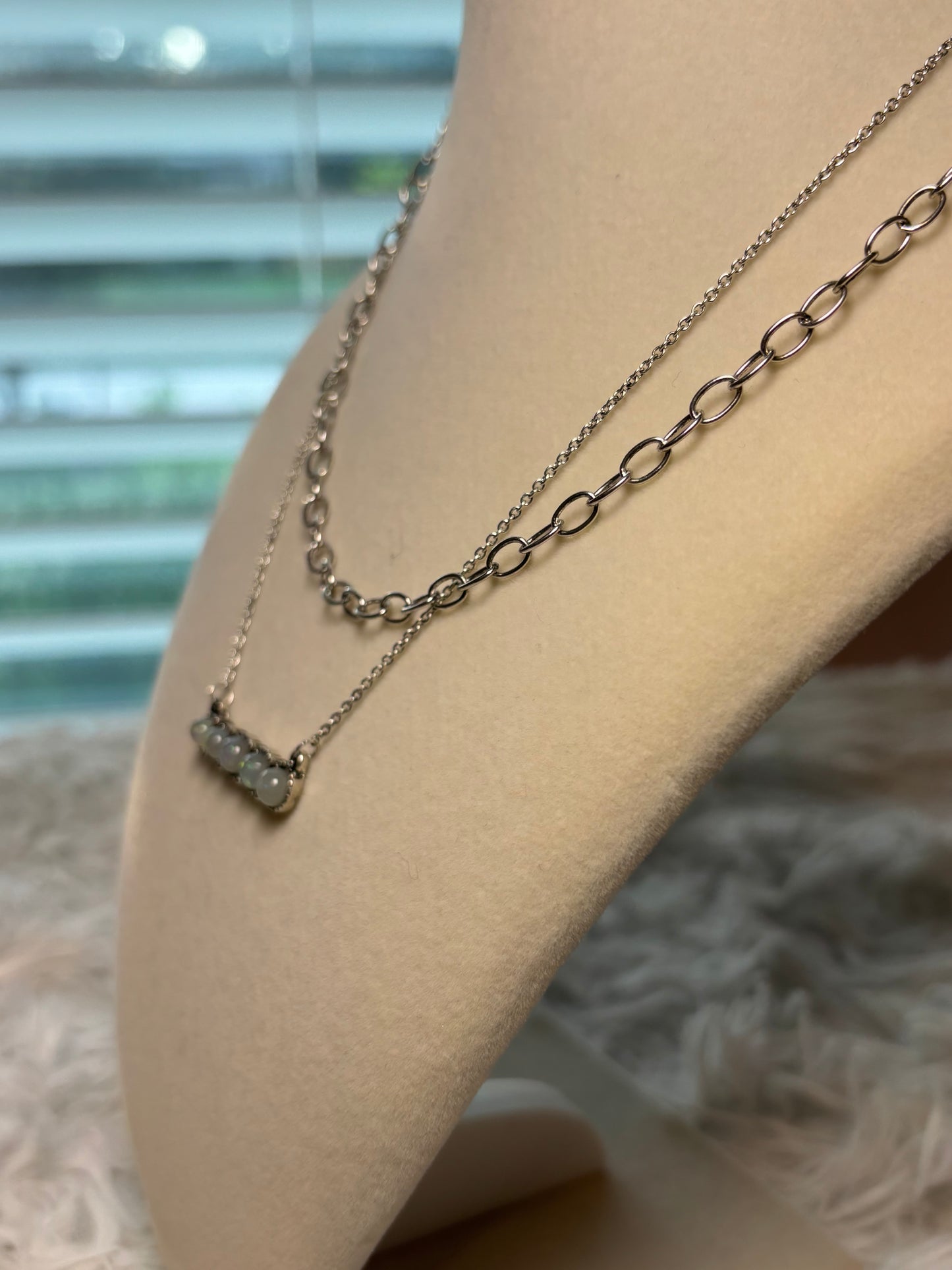 Two Row Opal Stone Necklace
