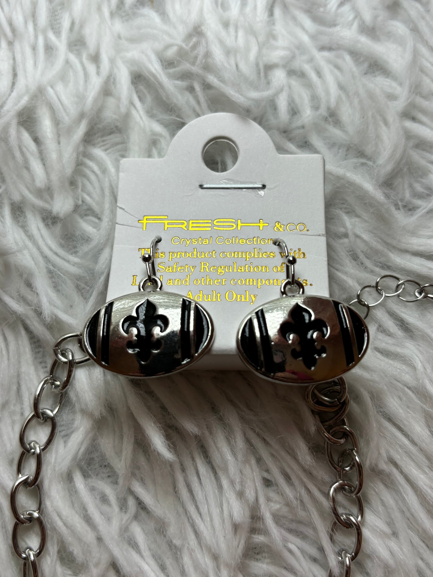 Fleur De Lis Football Necklace Set