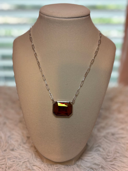 Rhinestone Pendant Necklace