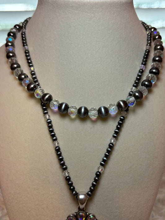 Navajo Bead with Concho Pendant Necklace