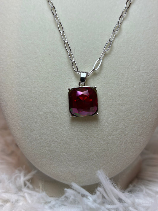 Rhinestone Pendant Layered Necklace