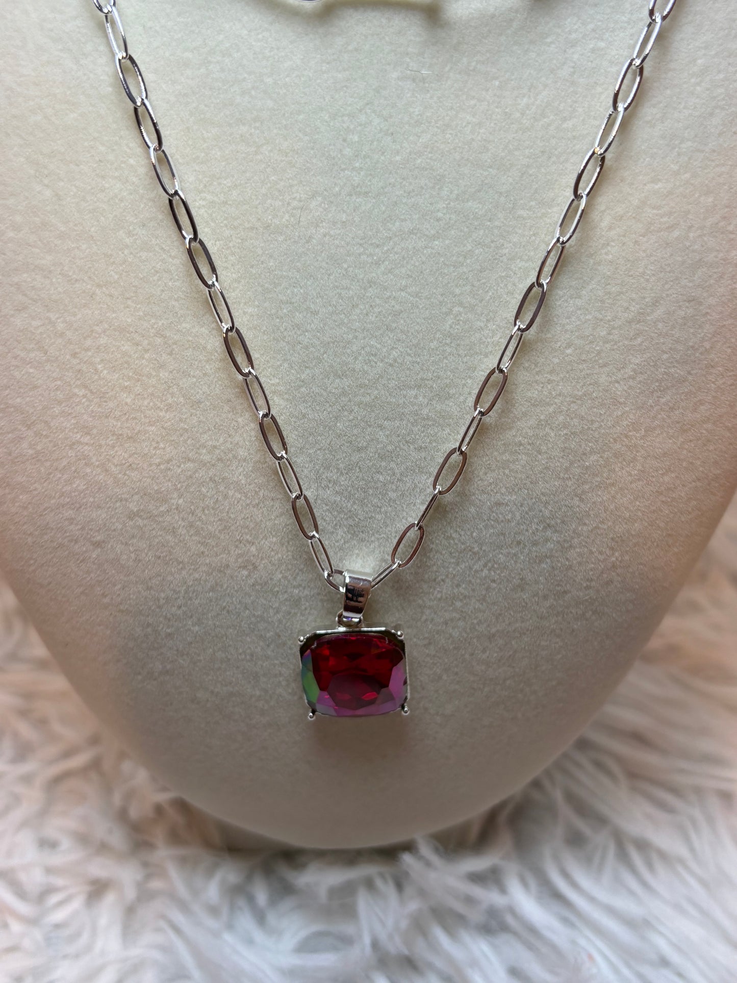 Rhinestone Pendant Layered Necklace