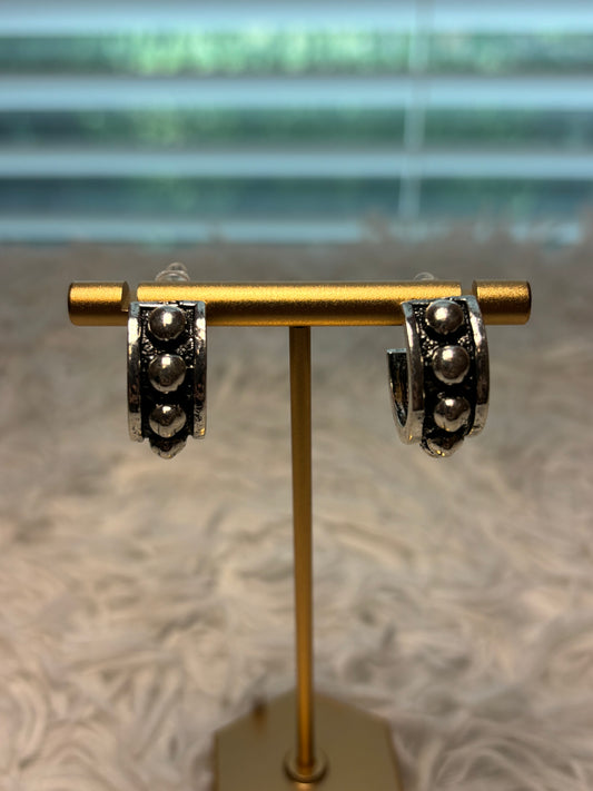 Western Ball TXR Hoop Earrings