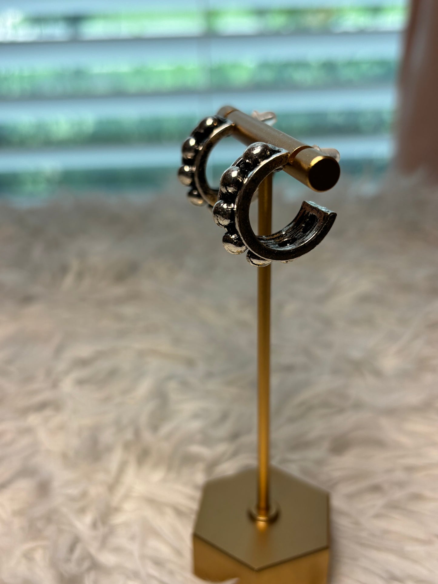 Western Ball TXR Hoop Earrings