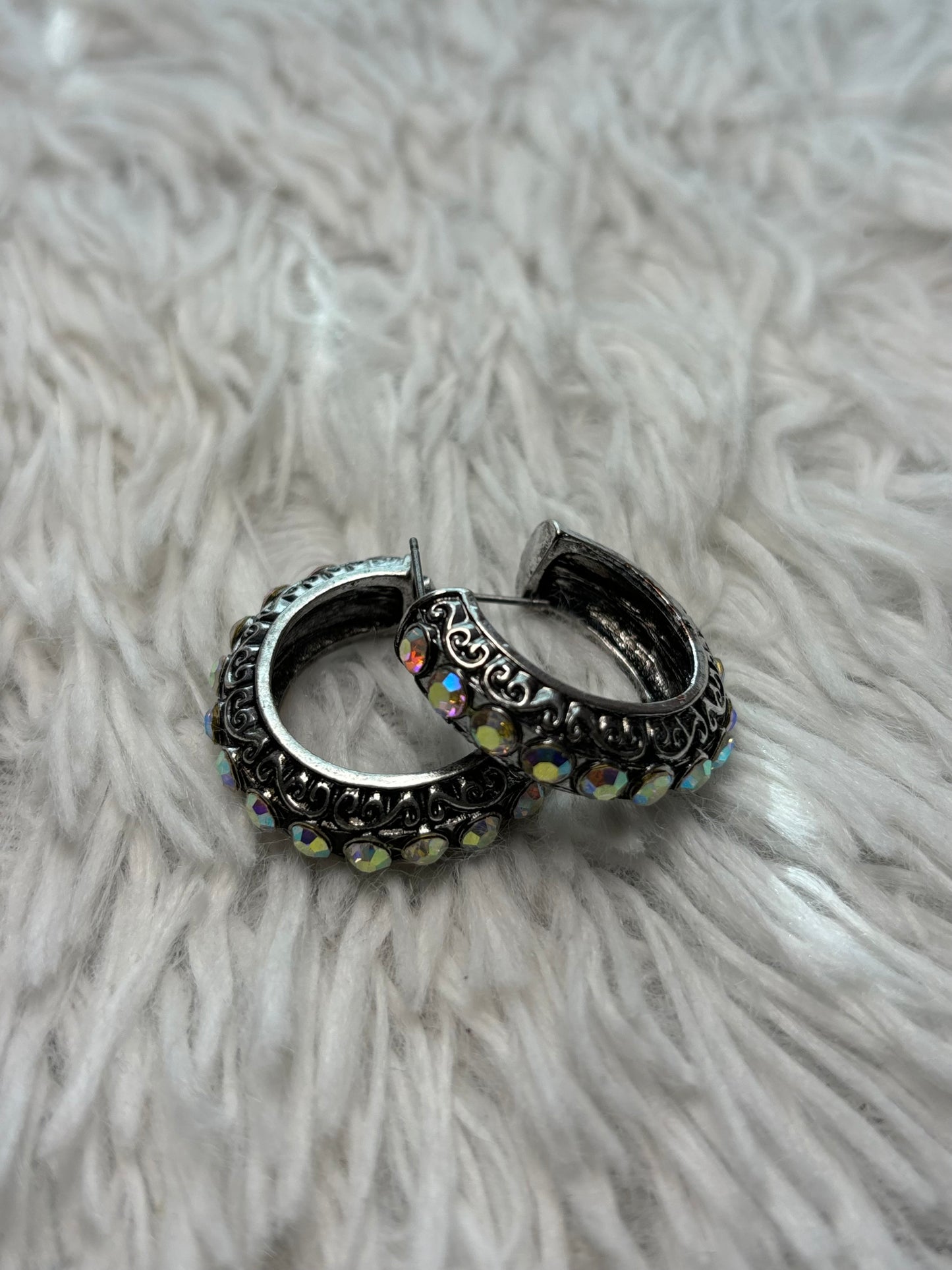 Western Filigree with Stone Hoop Earrings