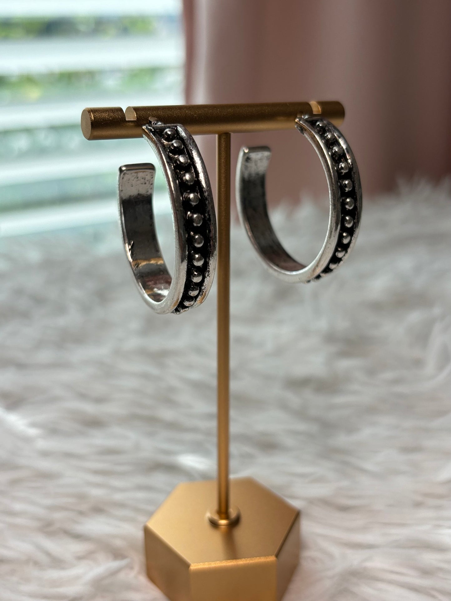 1.25" Western Bubble Hoop Earrings