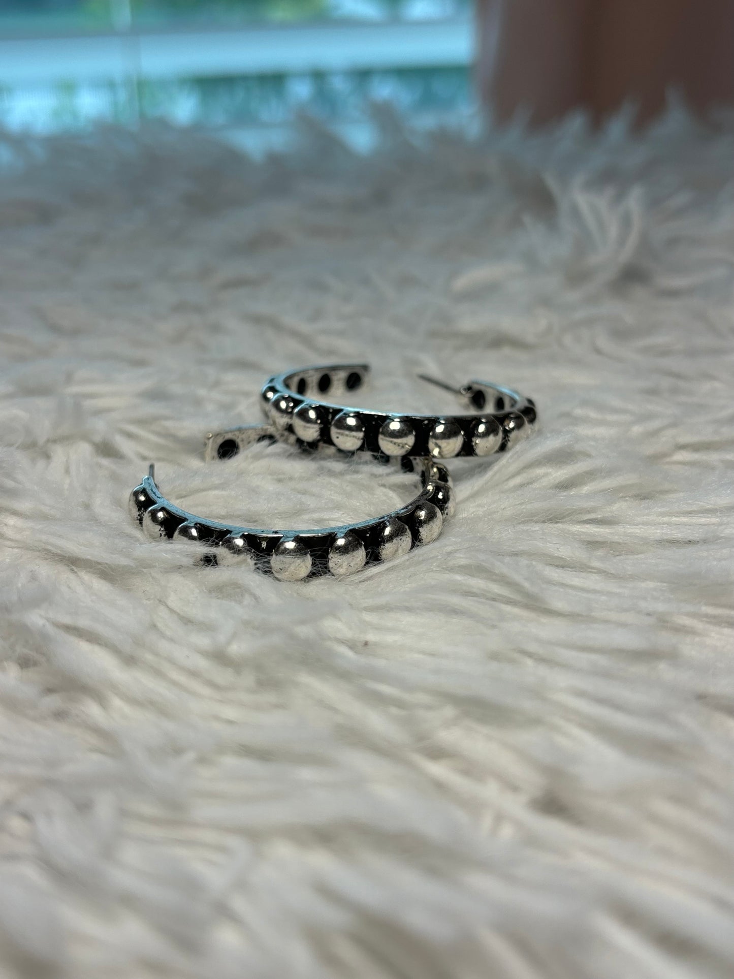 Western Bubble Ball Hoop Earrings