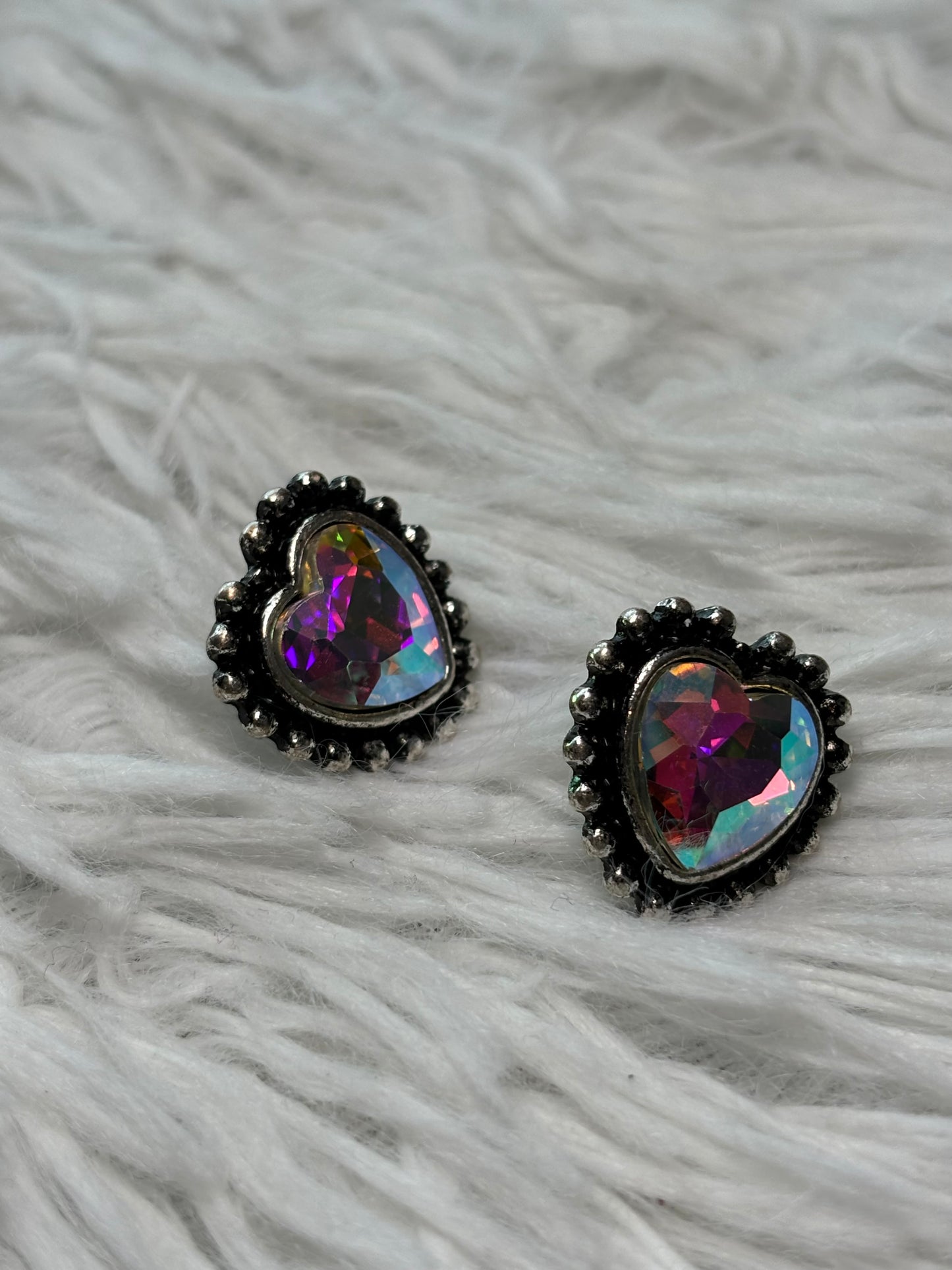 Western Heart Stone Stud Earrings