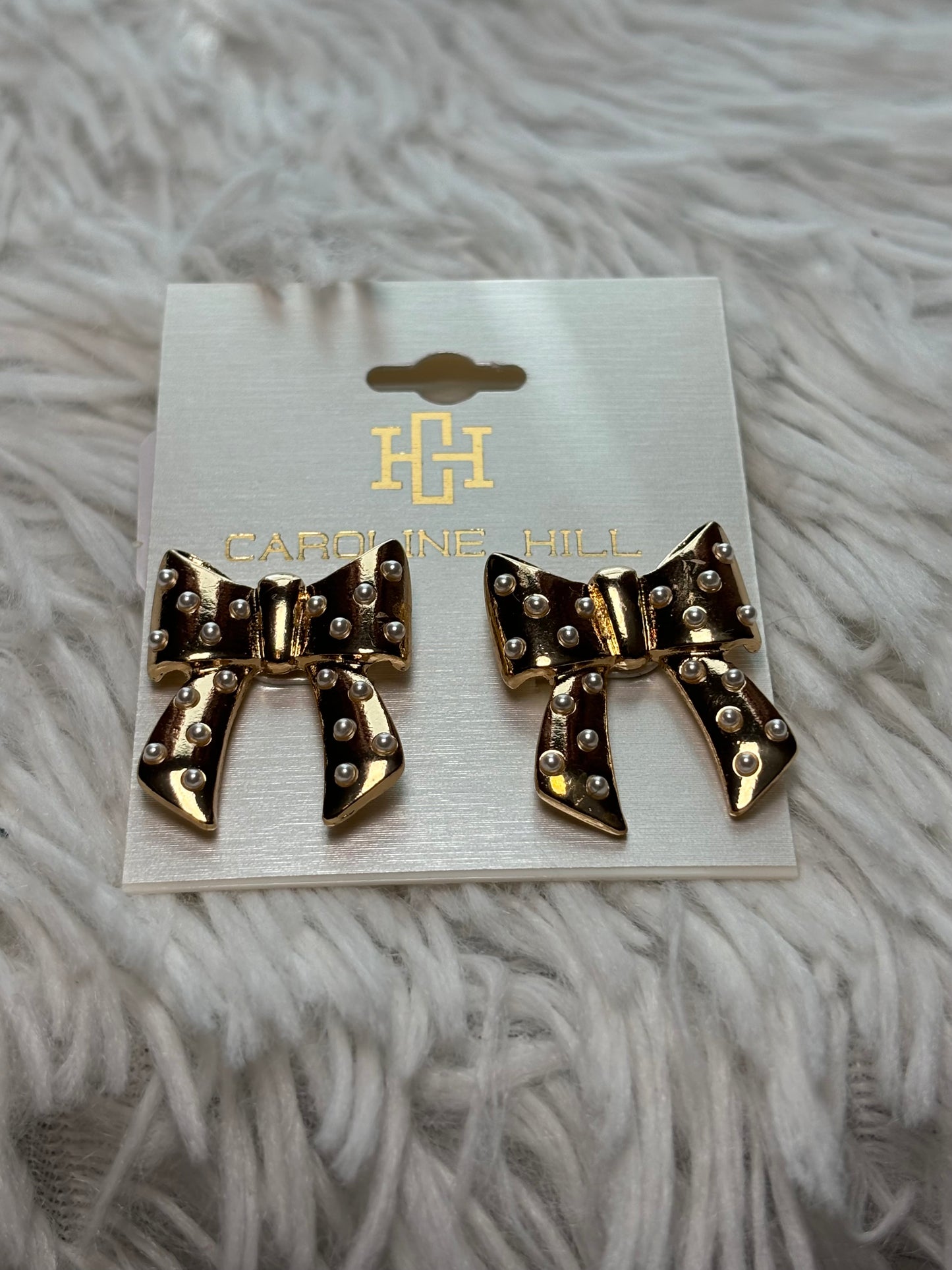Gold Bow Stud Earrings