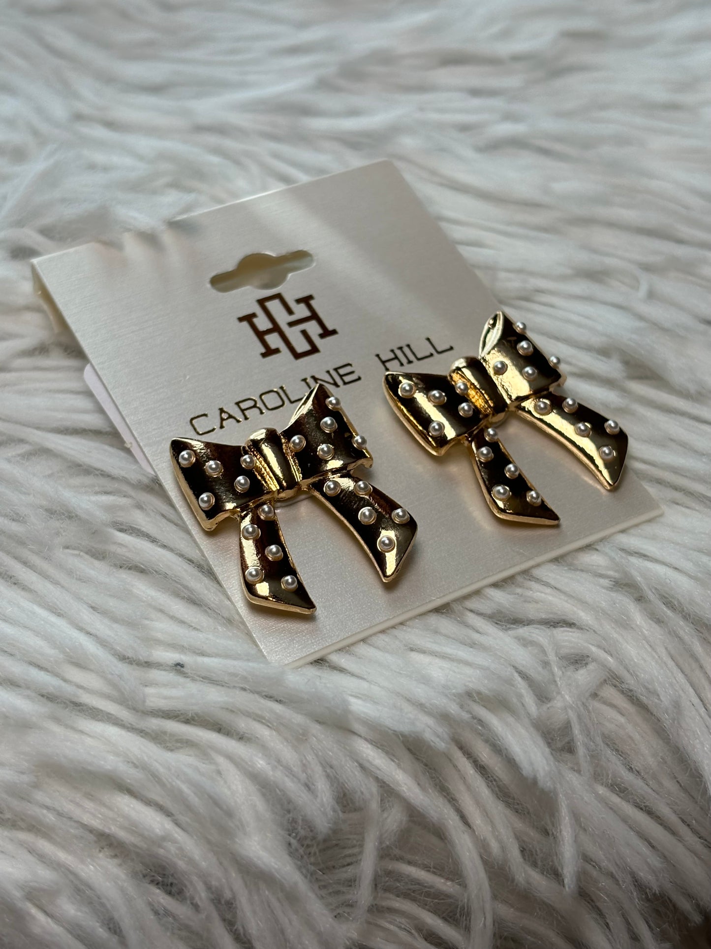 Gold Bow Stud Earrings