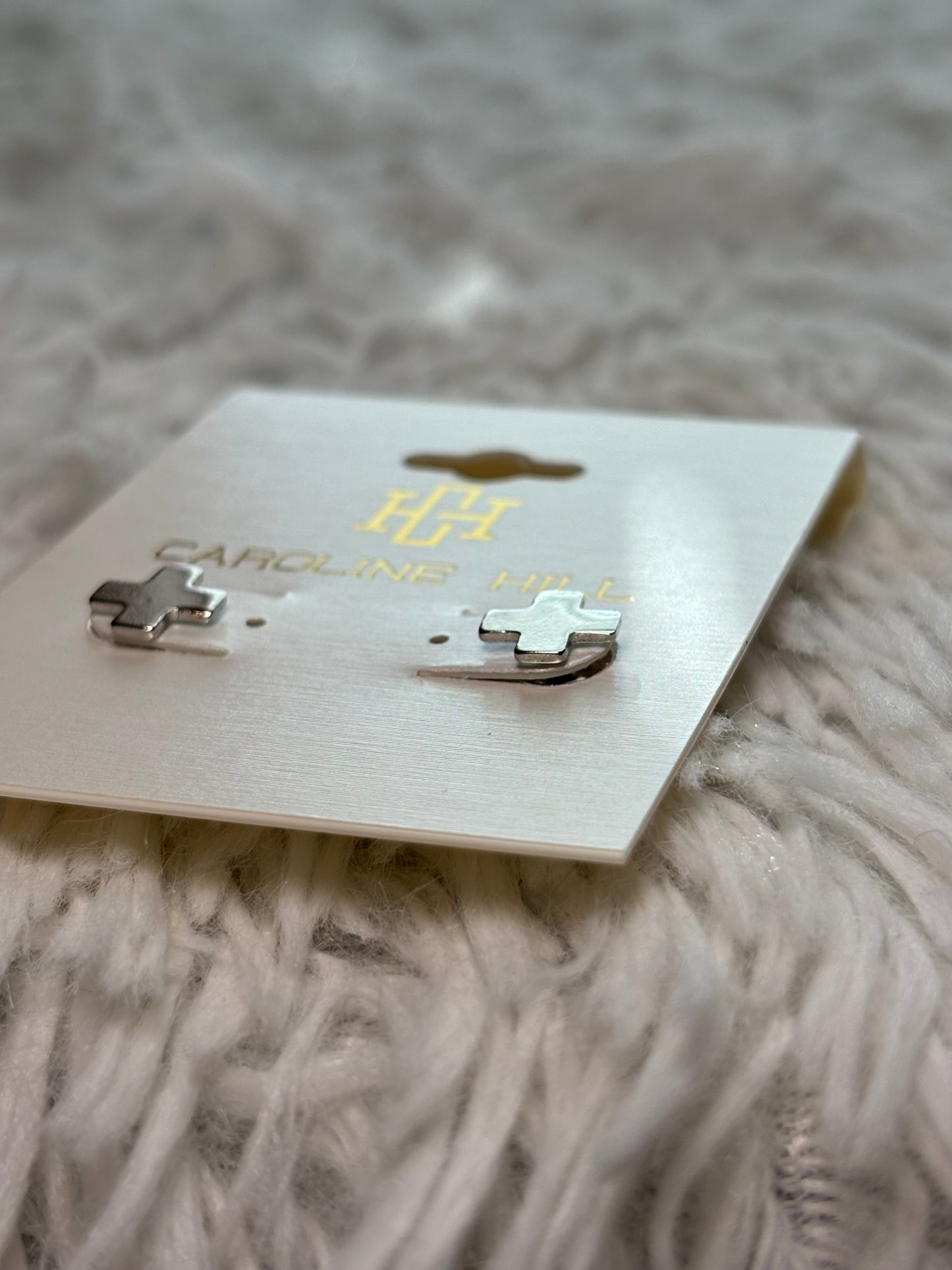 Silver Cross Stud Earrings